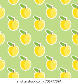 Apple Shiny Fruit Seamless Food Pattern Background