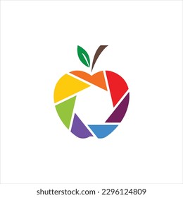 Apple Shutter Logo Design Vector
