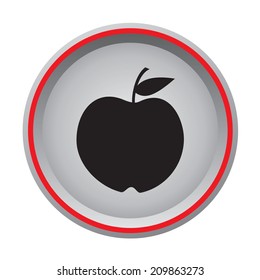 apple sign icon circular button