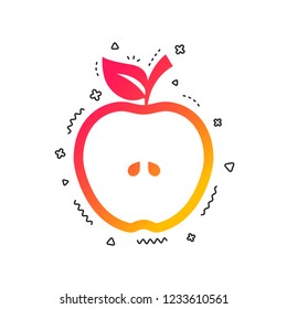 Apple sign icon. Fruit with leaf symbol. Colorful geometric shapes. Gradient apple icon design.  Vector