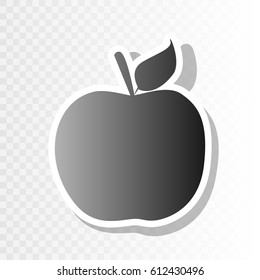 Apple sign illustration. Vector. Blackish icon on transparent background with transition.