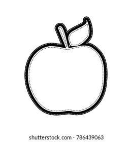 Apple sign illustration. Vector. Flat style black icon on white.