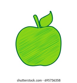 Apple sign illustration. Vector. Lemon scribble icon on white background. Isolated