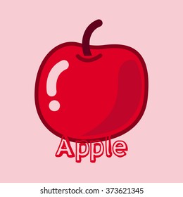 apple with sign.vector illustration