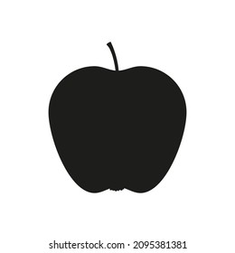 Apple silhouette black icon. Vector isolated on white
