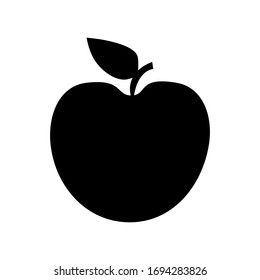 Silueta de Apple, ilustración vectorial en blanco y negro, símbolo para la dieta, la nutrición y el estilo de vida saludable