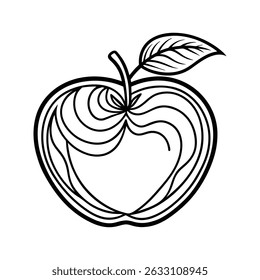 Apple silhouette, Apple cartoon silhouette