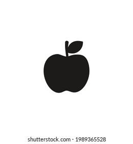 vector de icono de silueta de manzana sobre fondo blanco