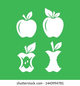 Apple silhouette on green background