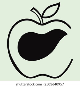 Arte vectorial de silueta de manzana .