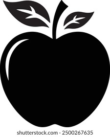 Apple silhouette vector illustration , Apple vector 