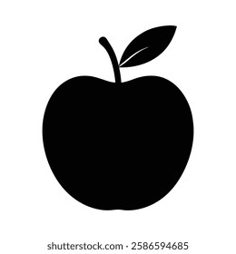 apple silhouette vector on white background