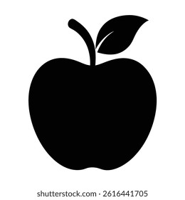 Apple silhouette vector on white background