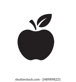   apple silhouette vector style with white Background