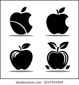 Apple silhouette vector style with white background