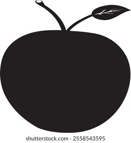 An Apple silhouette vector style with white background .