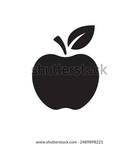   apple silhouette vector style with white Background