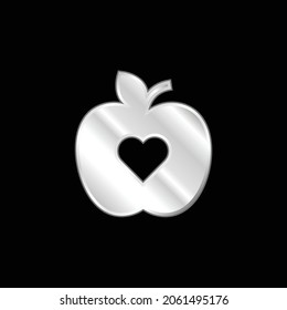 Apple silver plated metallic icon