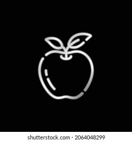 Apple silver plated metallic icon