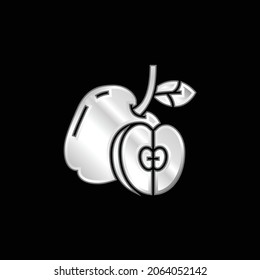 Apple silver plated metallic icon
