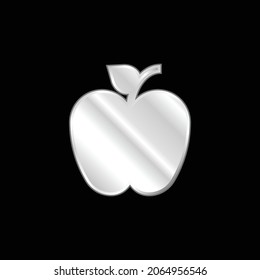 Apple silver plated metallic icon