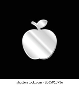 Apple silver plated metallic icon