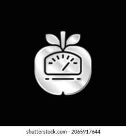 Apple silver plated metallic icon