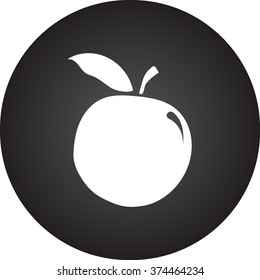 Apple simple icon on colorful round background