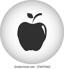 Apple simple icon on colorful round background