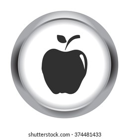 Apple simple icon on colorful round background