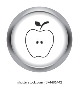 Apple simple icon on colorful round background
