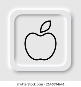Apple simple icon vector. Flat design. Neumorphism design.ai