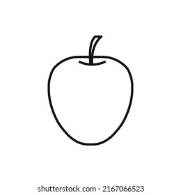 Apple simple line vector icon.