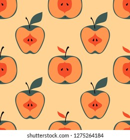 Apple simple pattern. Minimal colour design.