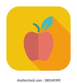 Apple. Single flat color icon. Vector illustration.