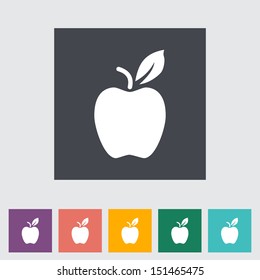 Apple. Single flat icon. Vector illustration.