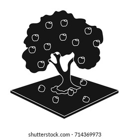 Apple single icon in black style. Apple vector symbol stock illustration web.