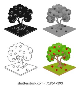 Apple single icon in cartoon style. Apple vector symbol stock illustration web.