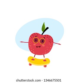 patinaje sobre manzanas en verano