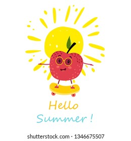 apple skateboarding in summer