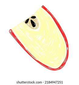Apple sketch. Hand drawn vector illustration. Pen or marker doodle fruit