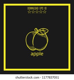 apple sketch vector icon