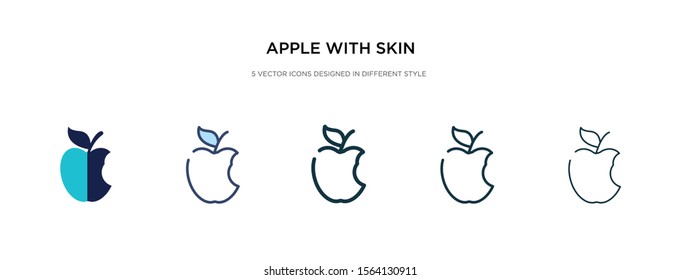 apple with skin icon in different style vector illustration. two colored and black apple with skin vector icons designed in filled, outline, line and stroke style can be used for web, mobile, ui