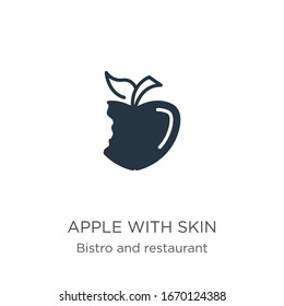 Apple with skin icon vector. Trendy flat apple with skin icon from bistro and restaurant collection isolated on white background. Vector illustration can be used for web and mobile graphic design, 