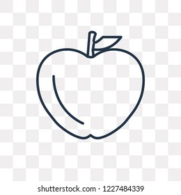 Apple with Skin vector outline icon isolated on transparent background, high quality linear Apple with Skin transparency concept can be used web and mobile