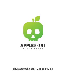Apple Skull Colorful Logo Design