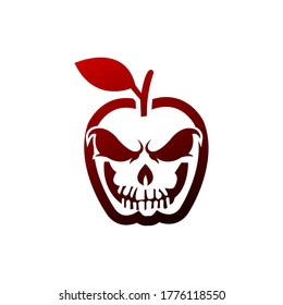 Apple Skull Logo Template Design Vector, Emblem, Design Concept, Creative Symbol, Icon,color gradations.