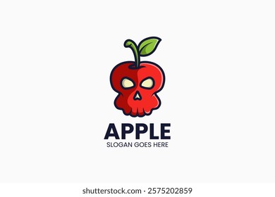 Apple Skull Logo. Vector Illustration