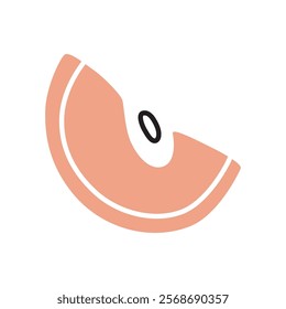 Apple slice doodle icon hand drawn in a modern minimalistic style
