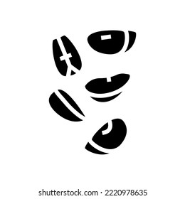 apple slice food cut glyph icon vector. apple slice food cut sign. isolated symbol illustration
